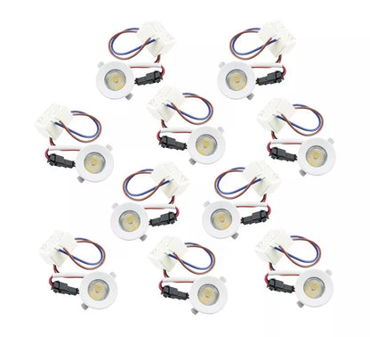 KIT 10 FARETTI A INCASSO FARETTO LED LUCE CALDA 3000 1 W BORDO BIANCO P31