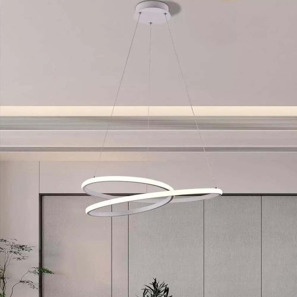 LAMPADARIO LED A SOSPENSIONE ANELLI INCROCIATI 38 W LUCE BIANCA CALDA NATURALE