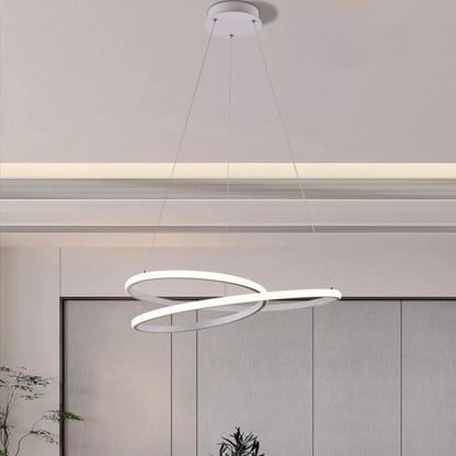 LAMPADARIO LED A SOSPENSIONE ANELLI INCROCIATI 38 W LUCE BIANCA CALDA NATURALE