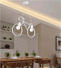 LAMPADARIO A SOSPENSIONE FORMA DI BICICLETTA BICI PORTALAMPADA E27 BIANCO