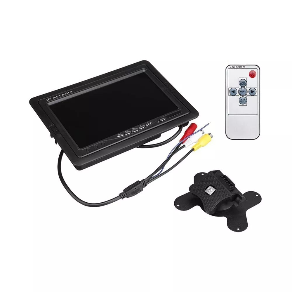 MONITOR LCD 7" POLLICI PER TELECAMERA RETROMARCIA AUTO CAMPER AV1 AV2