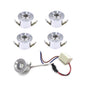 KIT 5 FARETTI LUCE BIANCA FARETTO LED 1 WATT A INCASSO  SILVER P31-5F