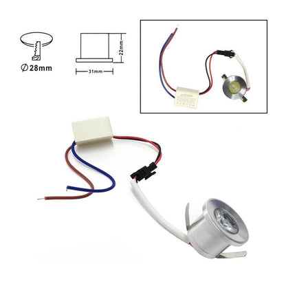 KIT 5 FARETTI LUCE BIANCA FARETTO LED 1 WATT A INCASSO  SILVER P31-5F