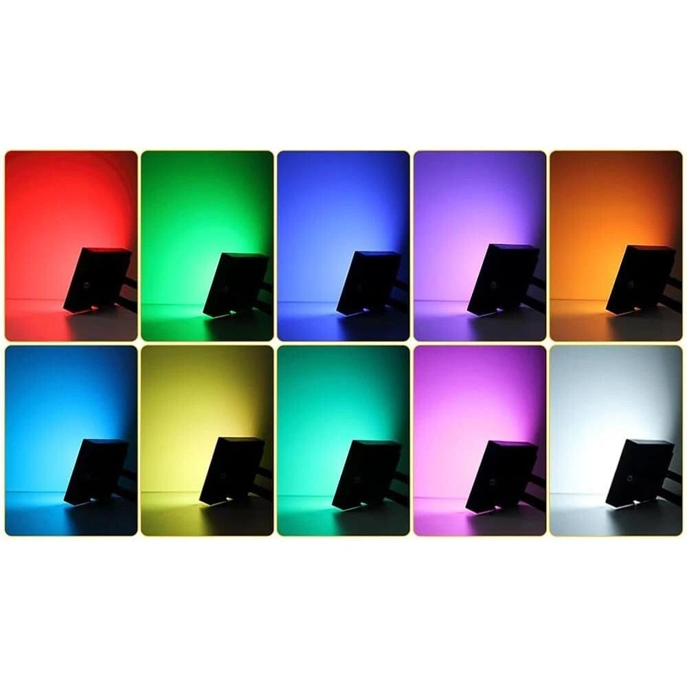 FARO LED RGB PANNELLO SOLARE 30 W TELECOMANDO FARETTO SENSORE CREPUSCOLARE IP65