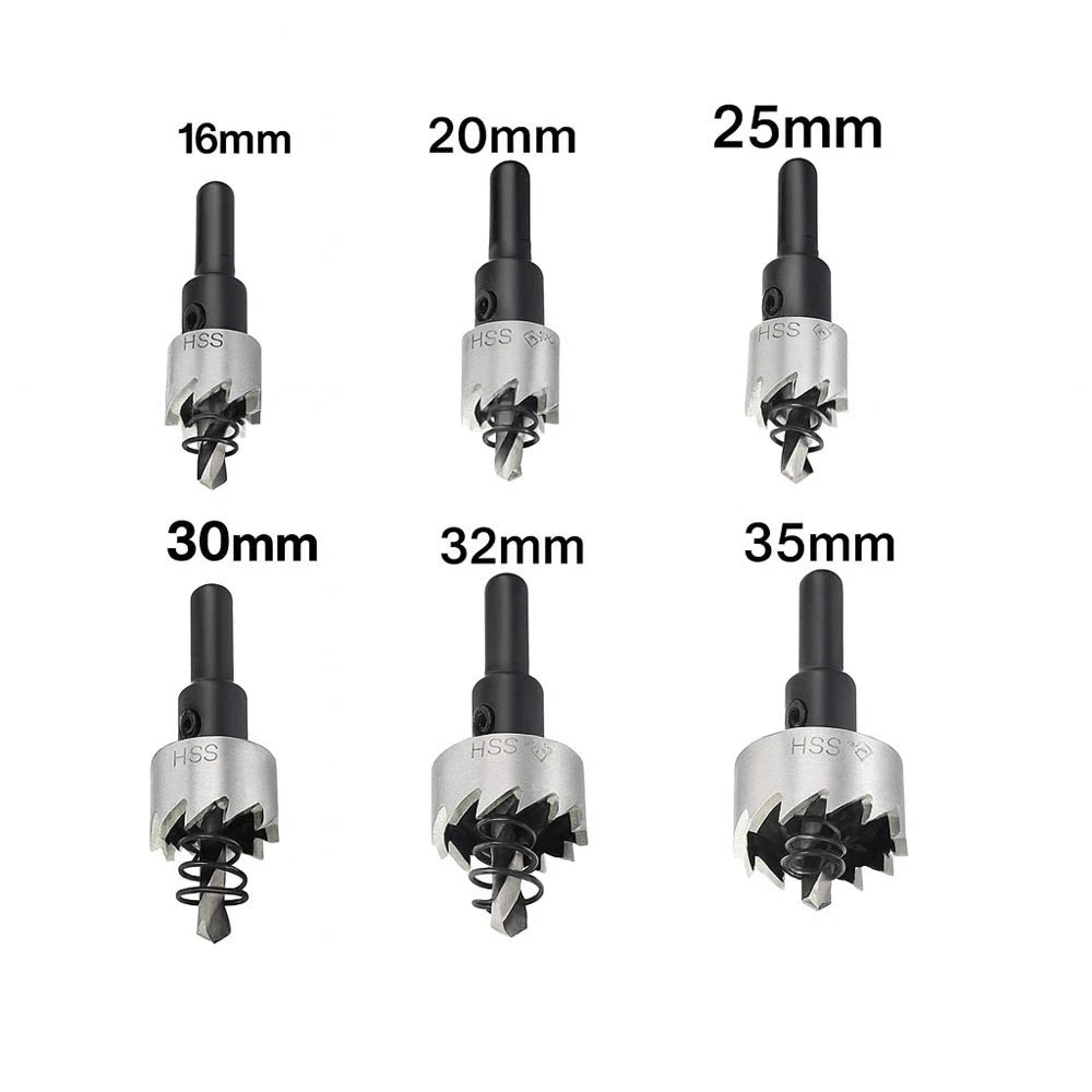 SET 6 FRESE A TAZZA FRESA IN METALLO DURO PER FERRO ALLUMINIO 16 20 25 30 35 MM