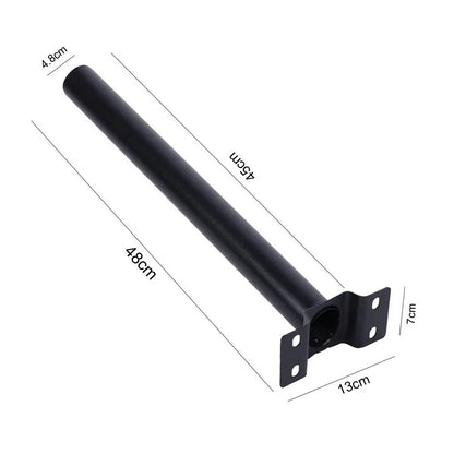 STAFFA SUPPORTO PER FARO LED E LAMPIONE STRADALE PALO DA PARETE IN METALLO NERO