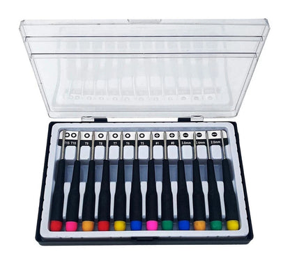 SET 12 CACCIAVITI DI PRECISIONE PUNTA TAGLIO TORX STELLA PER CELLULARI OROLOGI