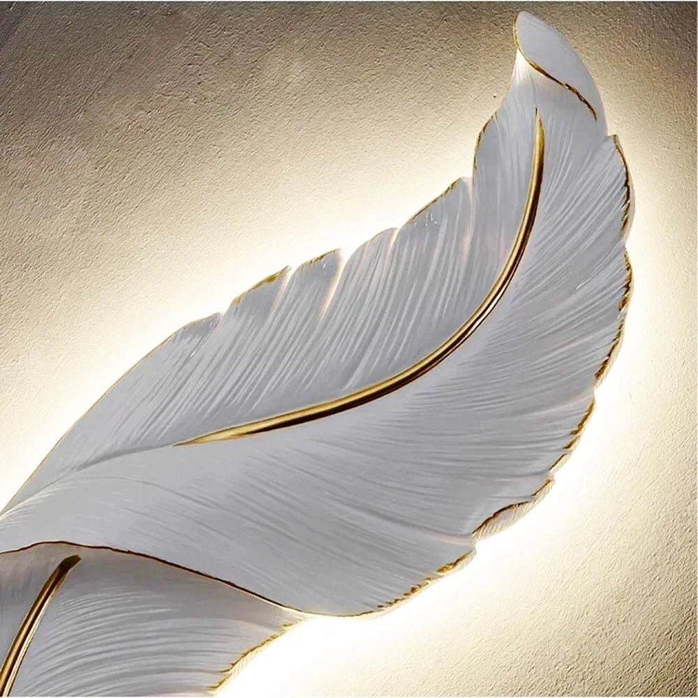 APPLIQUE LED A FORMA DI PIUMA LAMPADA LUCE BIANCA CALDA NATURALE 12 W 3 CCT