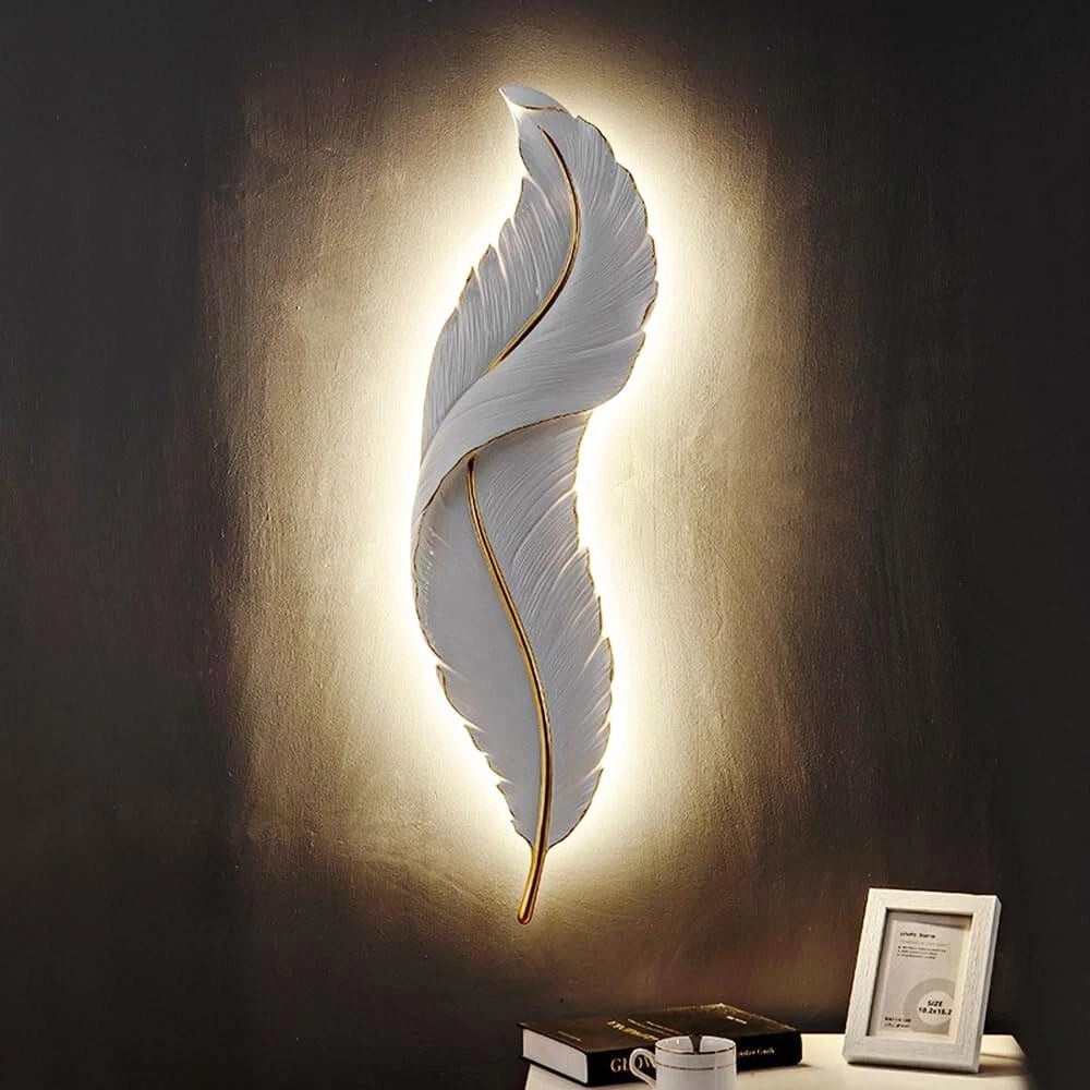 APPLIQUE LED A FORMA DI PIUMA LAMPADA LUCE BIANCA CALDA NATURALE 12 W 3 CCT