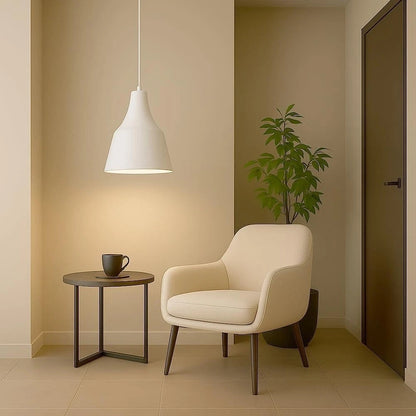 LAMPADARIO A SOSPENSIONE PARALUME A CUPOLA PORTALAMPADA E27 MODERNO BIANCO