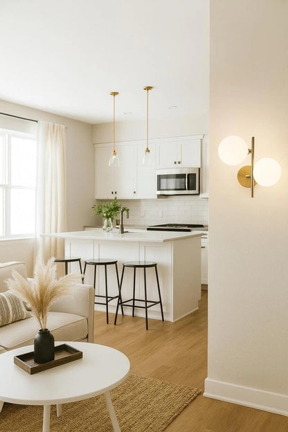 APPLIQUE A PARETE DUE SFERE IN PVC SFERA G9 LAMPADA IN METALLO BRONZO AQ42