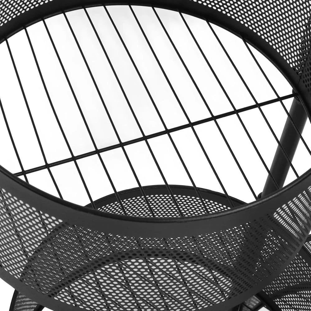 CARRELLO IN METALLO 5 RIPIANI GIRA 360° CESTO PORTA FRUTTA VERDURA 4 RUOTE 90 CM