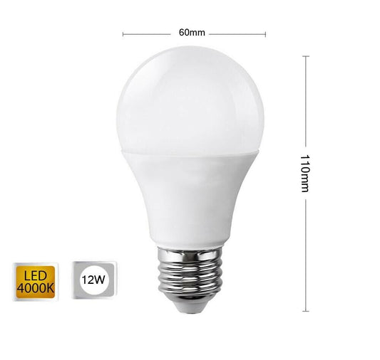 LAMPADINA LED 12 W SFERA LUCE NATURALE 4000K E27 A60