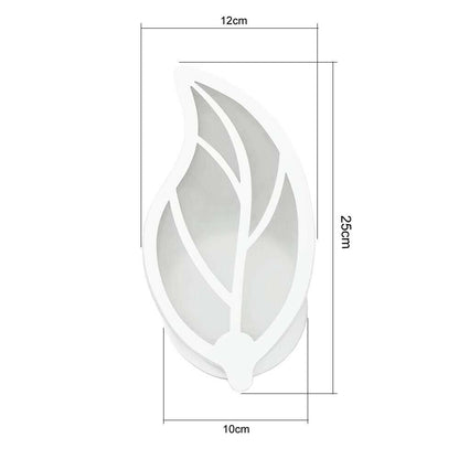 APPLIQUE FOGLIA IN VETRO A PARETE LUCE BIANCA LAMPADA LED INTERNO 7 W E32F