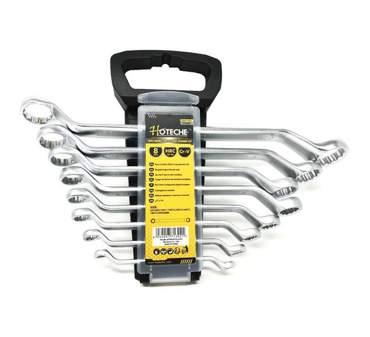 SET 8 CHIAVI INGLESI POLIGONALI PIEGATE A STELLA CHIAVE DOPPIA DA 6 A 22 MM