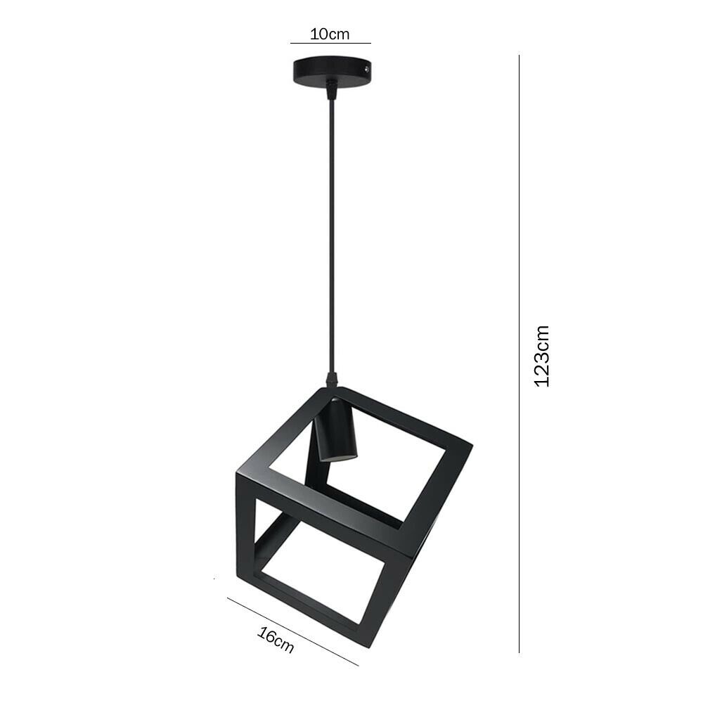 LAMPADARIO A SOSPENSIONE DA SOFFITTO FORMA DI CUBO 3D PORTALAMPADA E27