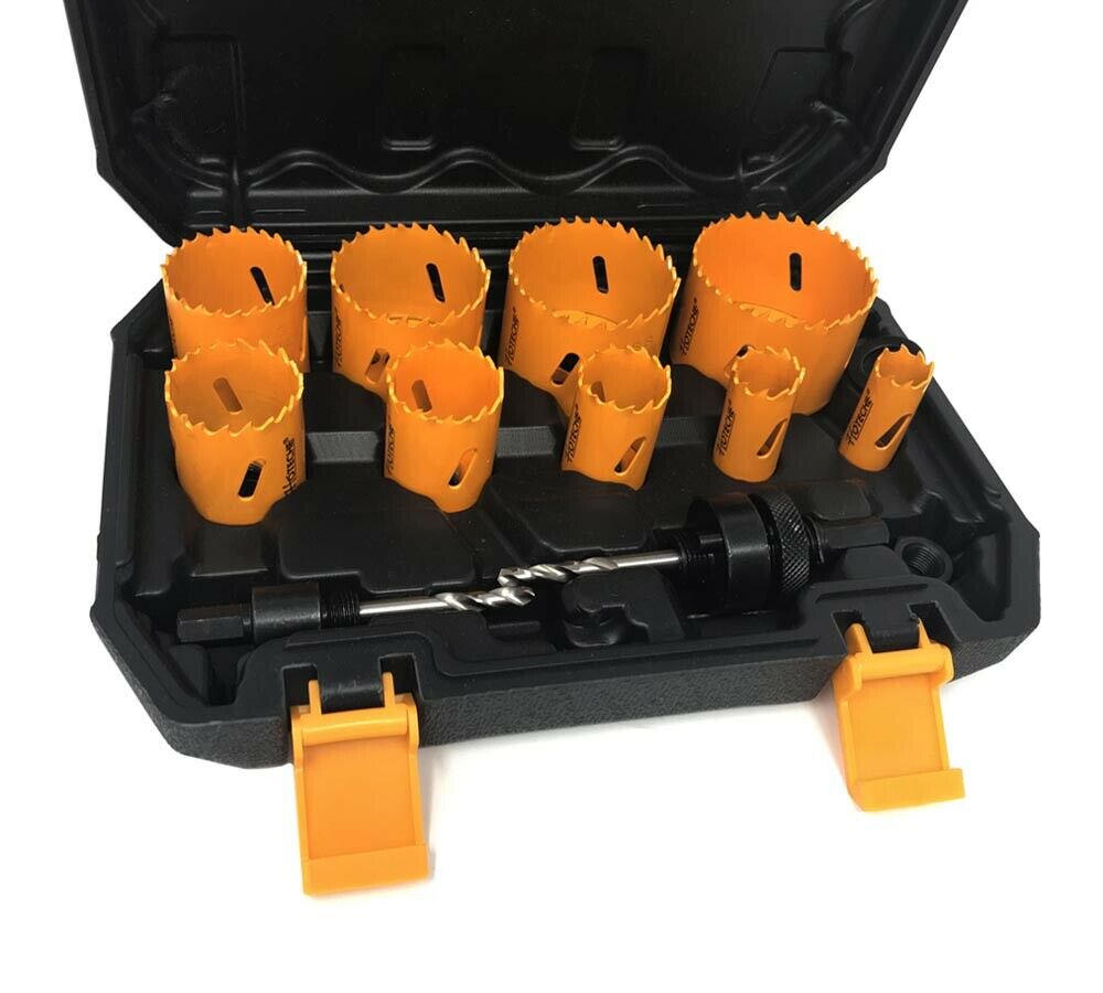 KIT 12 FRESE SEGHE BI METAL FRESA A TAZZA SEGA PER FORARE ACCIAIO LEGNO PLASTICA