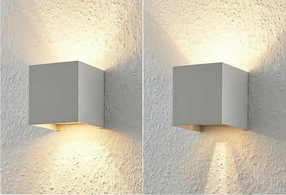 APPLIQUE DA PARETE ESTERNO FARETTO LED LUCE NATURALE 4000K 12 W IP65 ES46 GRIGIO