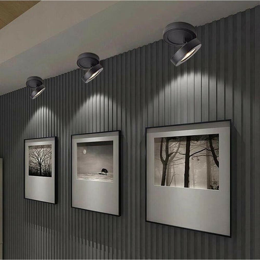 FARETTO LED 7 W LUCE BIANCA FARO DA SOFFITTO ORIENTABILE GIRA 360° F7WNF
