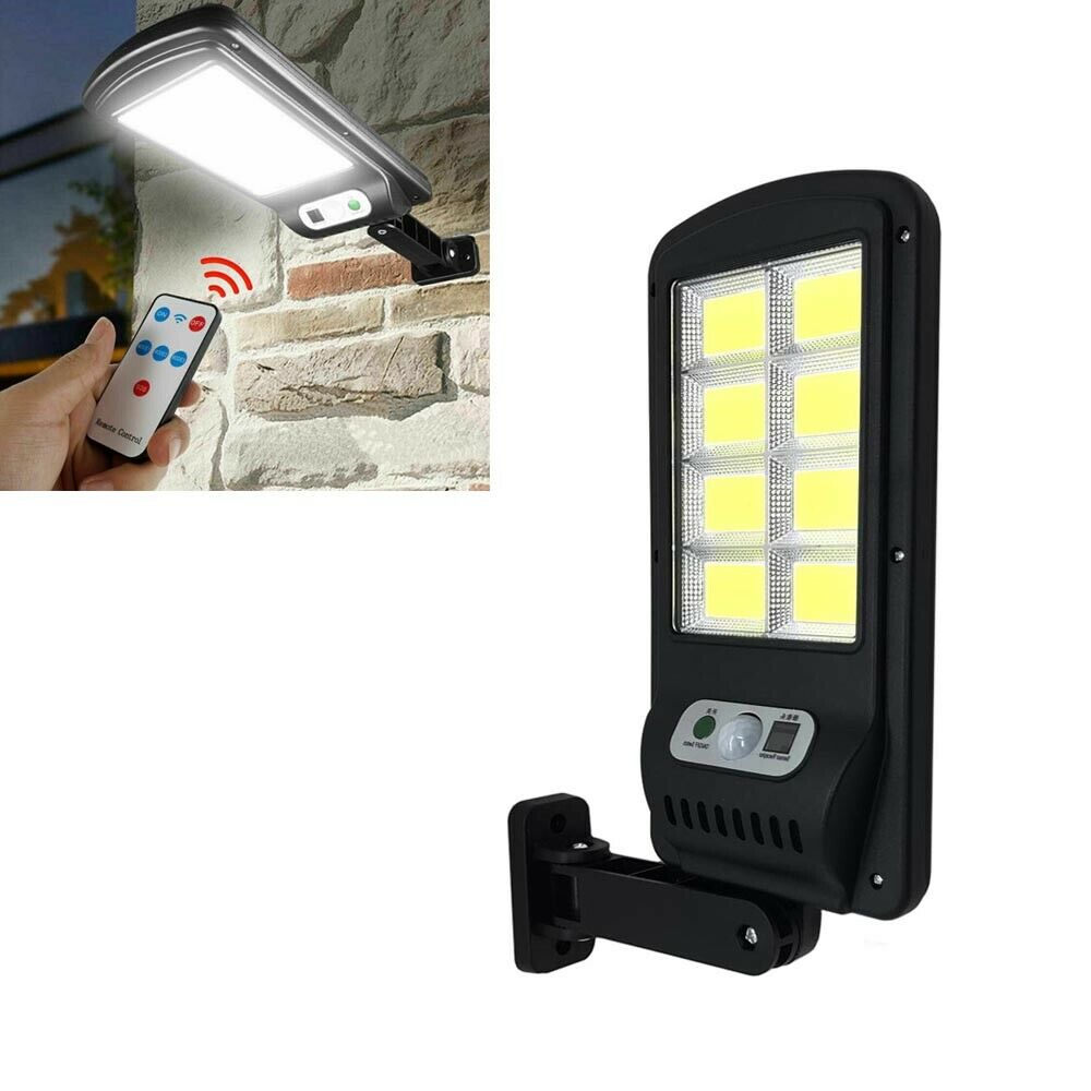 FARETTO 8 LED COB PANNELLO SOLARE . FARO SENSORE RILEVA MOVIMENTO CREPUSCOLARE