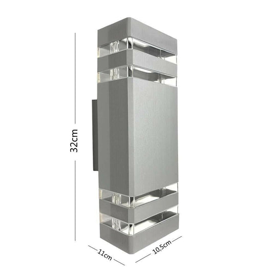 APPLIQUE A PARETE DOPPIA LUCE LAMPADA PER ESTERNO GIARDINO STILE MODERNO ES20