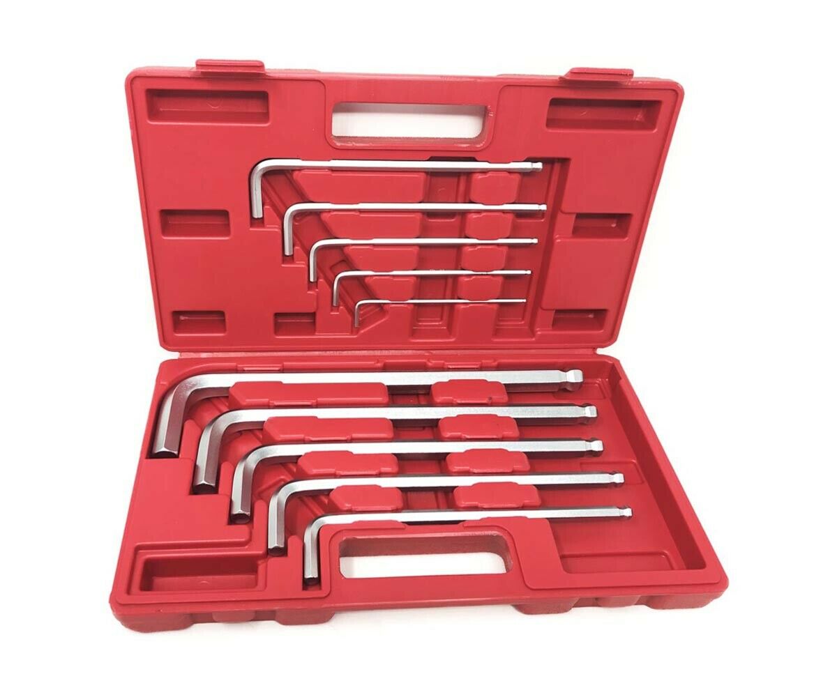 SET 10 CHIAVI ESAGONALI CON BRUGOLA CHIAVE DA 3 A 17 MM MISURE DA 13 A 30,5 CM