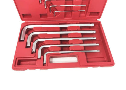 SET 10 CHIAVI ESAGONALI CON BRUGOLA CHIAVE DA 3 A 17 MM MISURE DA 13 A 30,5 CM