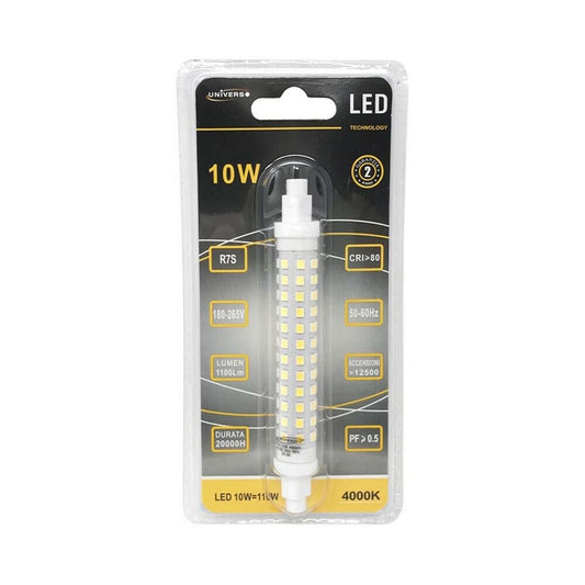 LAMPADINA LED 10W LUCE NATURALE 4000K ATTACCO R7S LAMPADA RICAMBIO PER FARO R7S