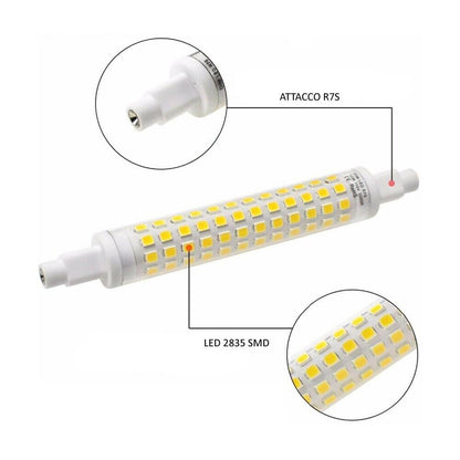 LAMPADINA LED 10W LUCE NATURALE 4000K ATTACCO R7S LAMPADA RICAMBIO PER FARO R7S