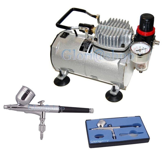 KIT MINI COMPRESSORE AEROGRAFO . DECORAZIONE UNGHIE NAIL ART AEROPENNA TRATTO FINE