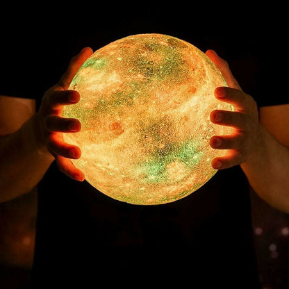 LAMPADA SFERA FORMA DI LUNA 3D . LED RGB COLORI GALAXY TOUCH TELECOMANDO