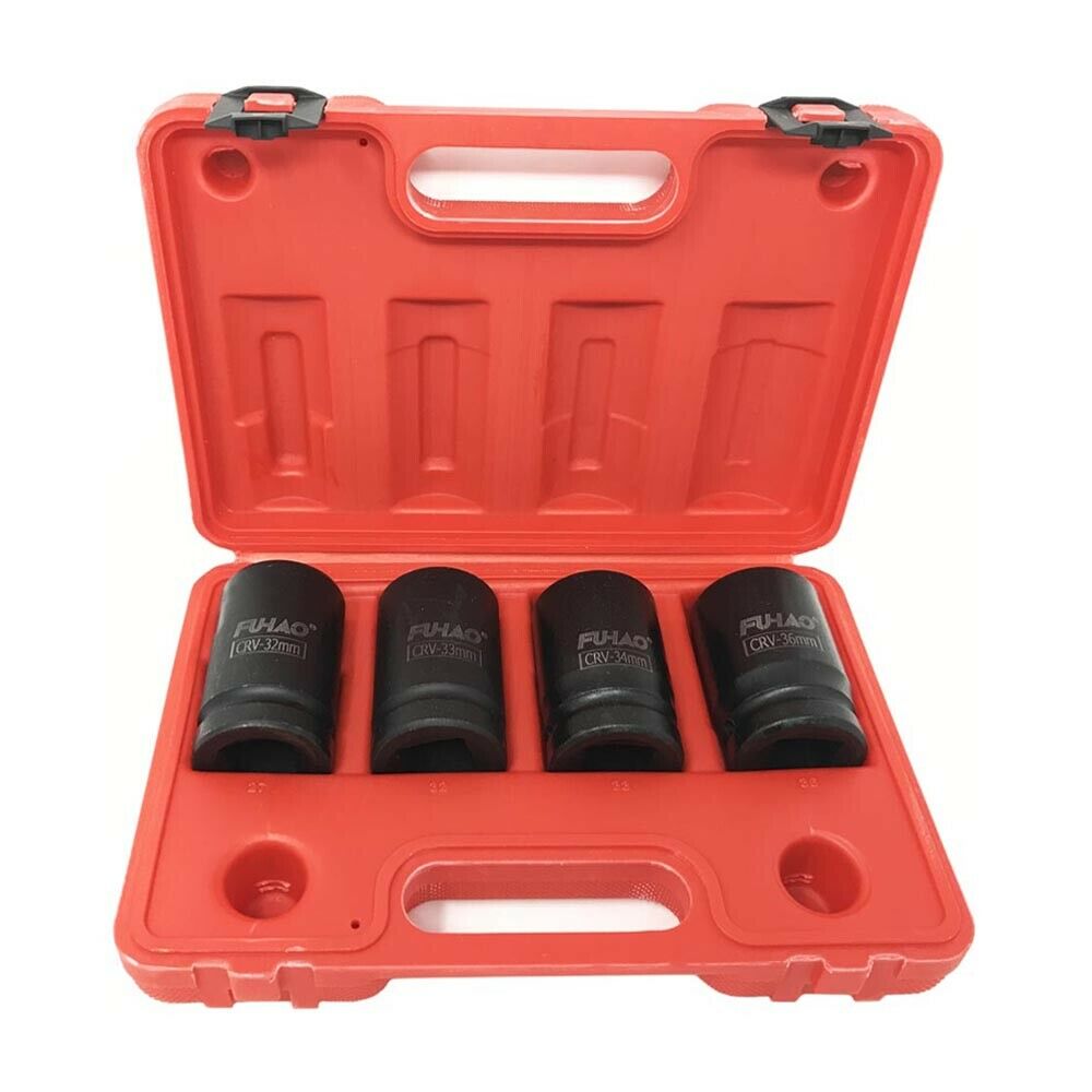 KIT 4 BUSSOLE AD IMPATTO PER AVVITATORE PNEUMATICO DA 1” BOCCOLE 32 33 34 36 MM