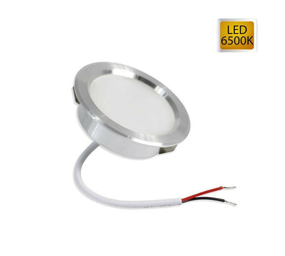 FARETTO LED 3 W LUCE BIANCA A INCASSO ROTONDO OPACO BORDO ARGENTO