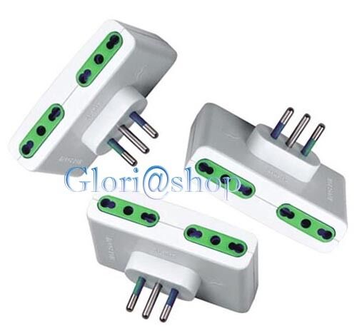 N 3 PRESE SPINA ITALIANA PRESA . CORRENTE ADATTATORE MULTIPRESA 4 PORTE INGRESSI