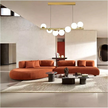 LAMPADARIO A SOSPENSIONE 7 SFERE COLOR BIANCO SFERA G9 MODERNO BRONZO A06