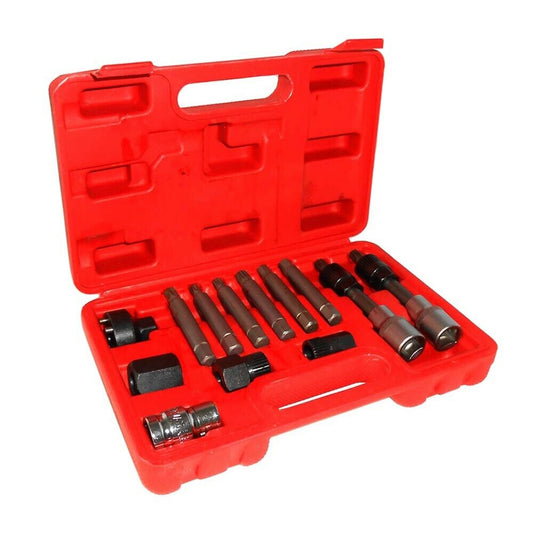 13 CHIAVI PER RICAMBI ALTERNATORE AUTO KIT BUSSOLE SMONTAGGIO MONTAGGIO PULEGGIA