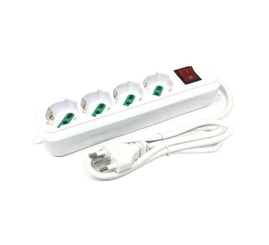 MULTIPRESA ELETTRICA 4 POSTI CIABATTA SCARPETTA MULTI PRESA SPINA BIPASSO