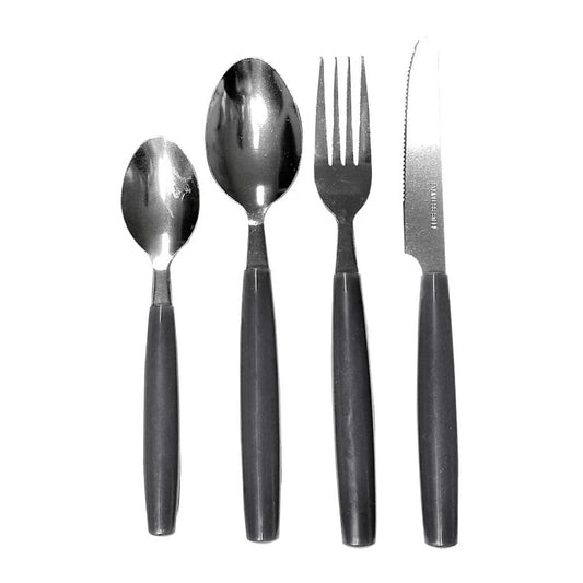 SET 24 POSATE IN ACCIAIO INOX SERVIZIO DA TAVOLA PER 6 PERSONE GRIGIO