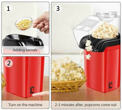 MACCHINA PER POPCORN ELETTRICA 1200W AD ARIA CALDA SENZA GRASSI