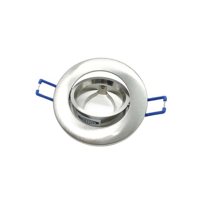 PORTA FARETTO A INCASSO ORIENTABILE PORTAFARETTO SUPPORTO TONDO P12 SILVER OPACO
