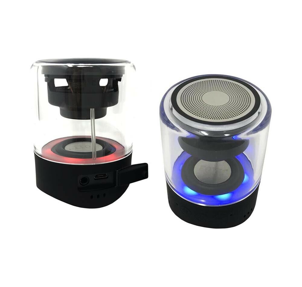CASSA BLUETOOTH TWS COPPIA 2 ALTOPARLANTI SPEAKER STEREO LUCE LED RGB