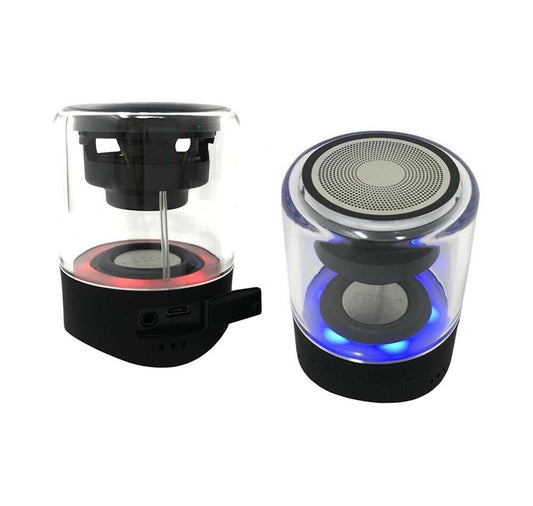 CASSA BLUETOOTH TWS COPPIA 2 ALTOPARLANTI SPEAKER STEREO LUCE LED RGB