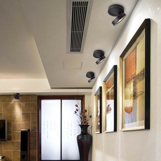 FARETTO LED 7 W LUCE NATURALE FARO DA SOFFITTO ORIENTABILE GIREVOLE 360° F7WNN