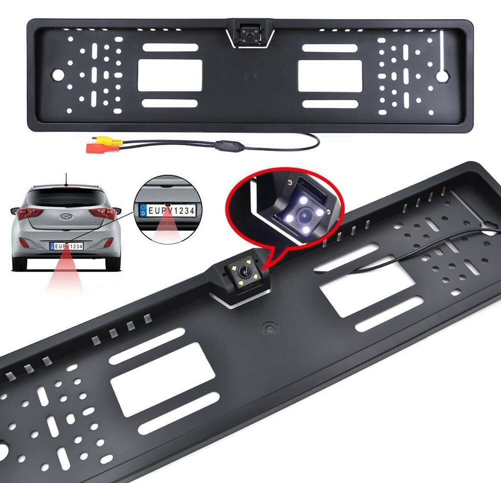 PORTATARGA TELECAMERA RETROMARCIA AUTO RETROCAMERA 4 LED INFRAROSSI DA TARGA