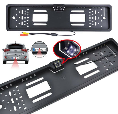 PORTATARGA TELECAMERA RETROMARCIA AUTO RETROCAMERA 4 LED INFRAROSSI DA TARGA