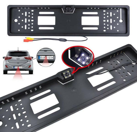 PORTATARGA TELECAMERA RETROMARCIA AUTO RETROCAMERA 4 LED INFRAROSSI DA TARGA