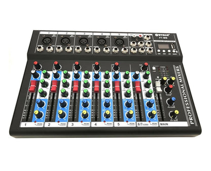 MIXER DJ 7 CH BLUETOOTH KARAOKE PIANOBAR AUDIO LETTORE MP3 MIC USB