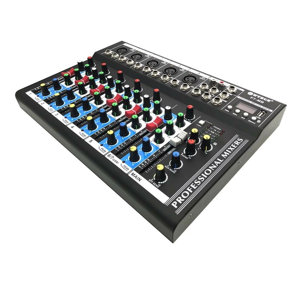MIXER DJ 7 CH BLUETOOTH KARAOKE PIANOBAR AUDIO LETTORE MP3 MIC USB