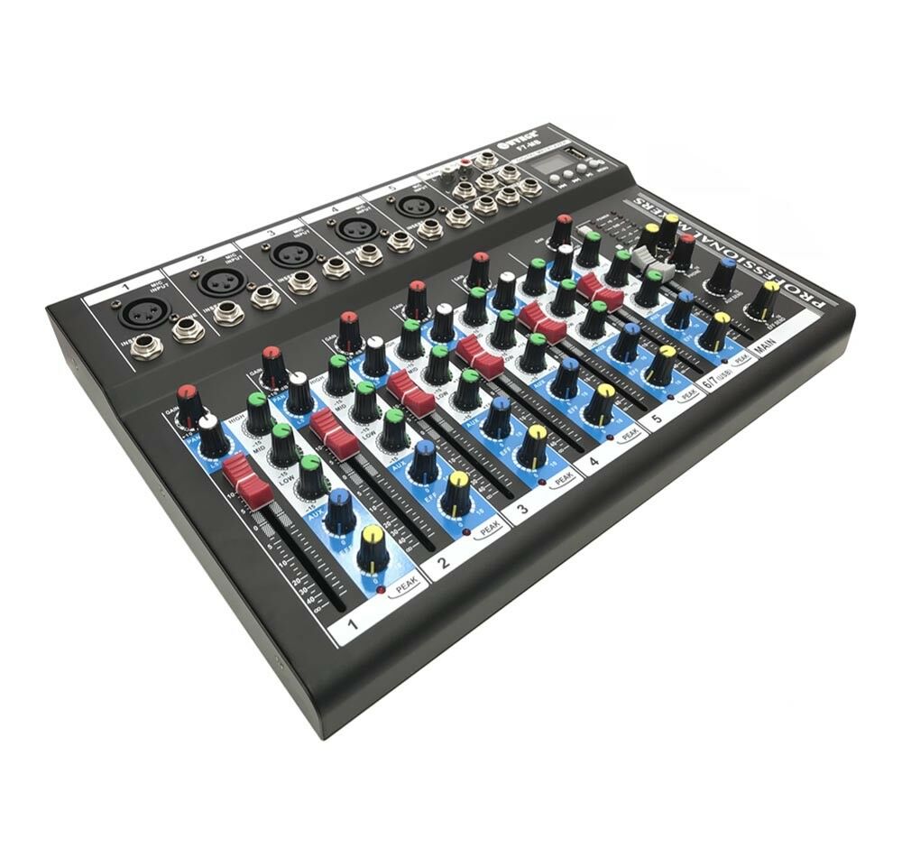 MIXER DJ 7 CH BLUETOOTH KARAOKE PIANOBAR AUDIO LETTORE MP3 MIC USB