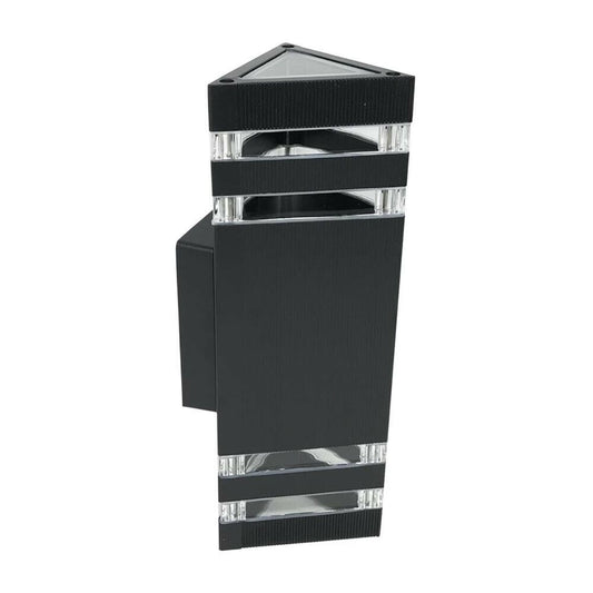 APPLIQUE DA PARETE LAMPADA DOPPIA LUCE PER ESTERNO STILE MODERNO ES16 NERO
